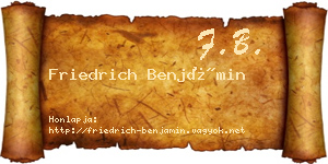Friedrich Benjámin névjegykártya