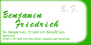 benjamin friedrich business card